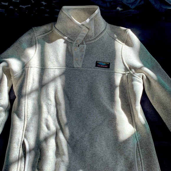 Llbean fleece quarter button top - Picture 1 of 4